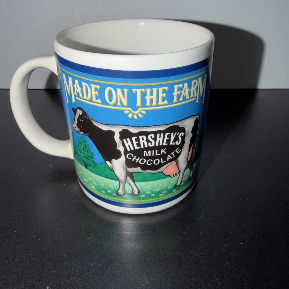 Hersheys‎ Made On The Farm Mug Vintage 1993 Tin Box Co Cow Milk